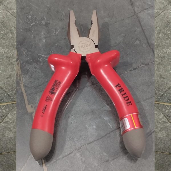 PRIDE 6" Combination Plier insulated handle grip with half chrome