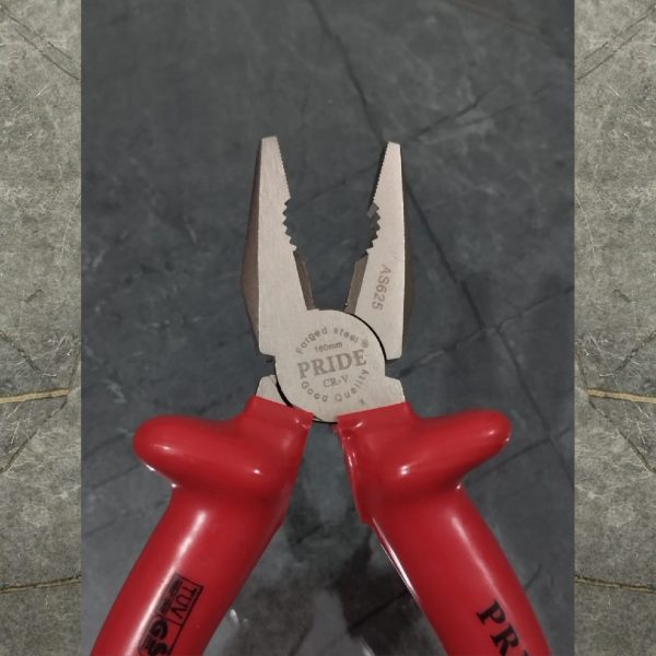 PRIDE 6" Combination Plier insulated handle grip with half chrome